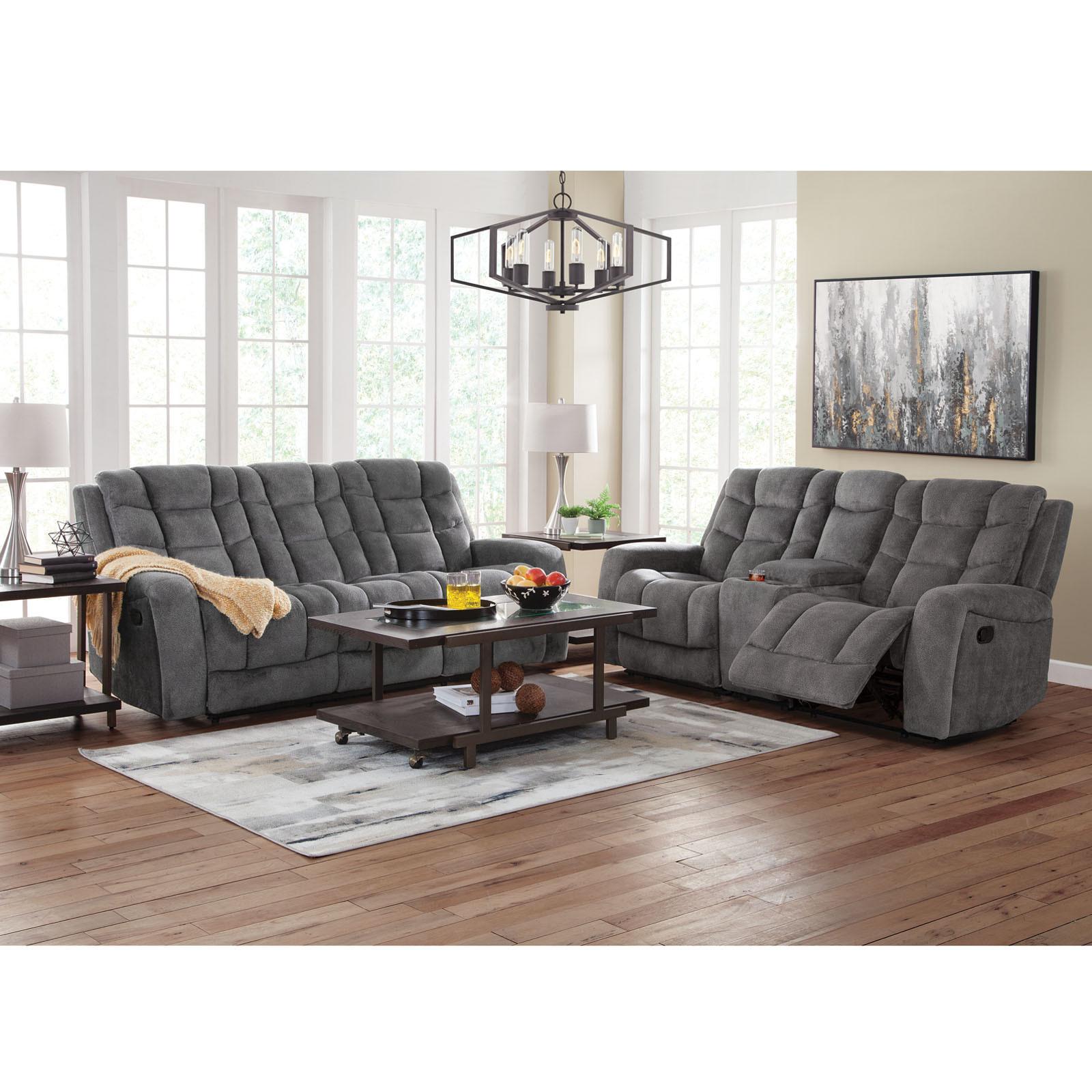 Reclining sofa and loveseat on sale sets with console